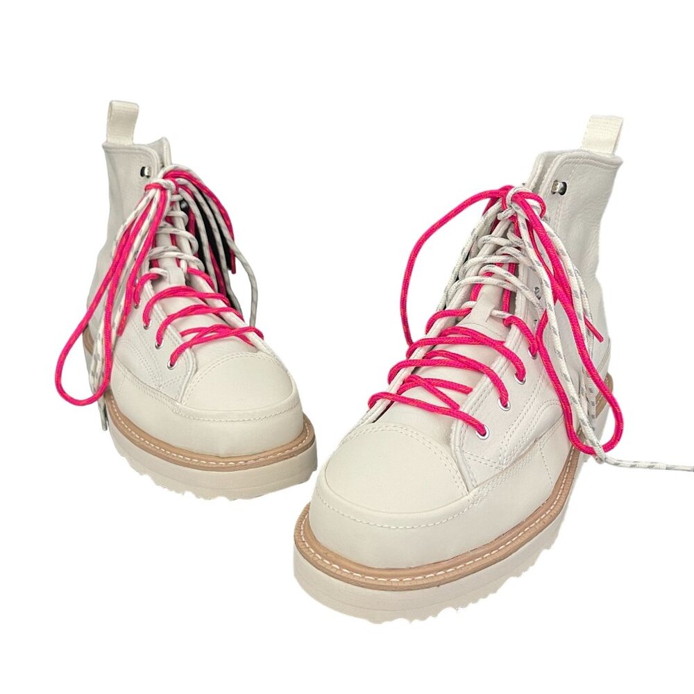 Converse Chuck Taylor Crafted High Top Boots Off White Pink, Size 10 (W) NWOB